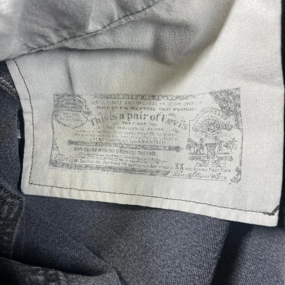 Levis 501 Original Fit Mens 38x34 Jeans Faded Black Button Fly Denim Straight